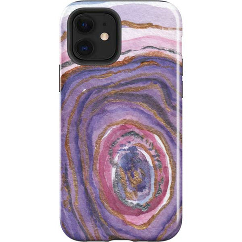 Lilac Watercolor Geode iPhone 12 Impact Case