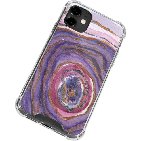 Lilac Watercolor Geode iPhone 12 Mini Clear Case