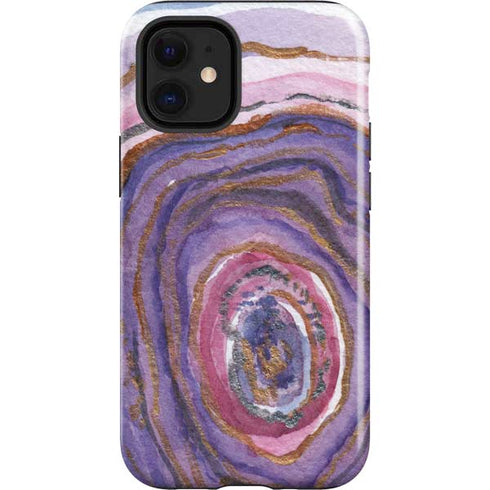 Lilac Watercolor Geode iPhone 12 Mini Impact Case