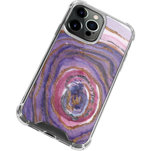 Lilac Watercolor Geode iPhone 13 Pro Max Clear Case