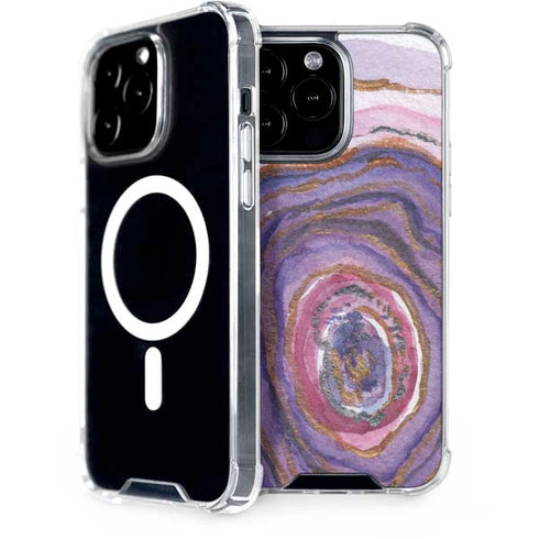 Lilac Watercolor Geode iPhone 13 Pro Max MagSafe Case
