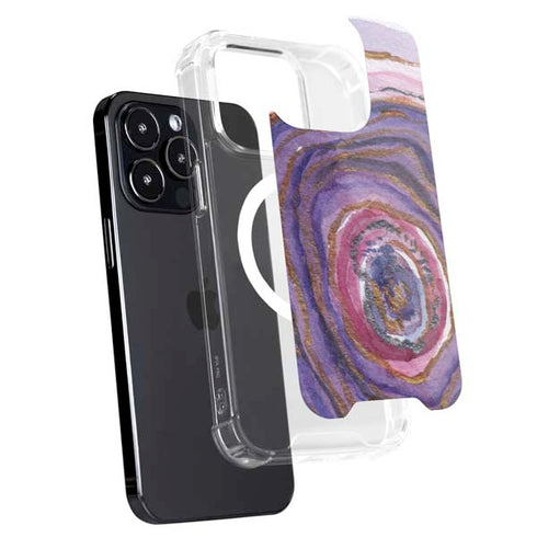 Lilac Watercolor Geode iPhone 13 Pro Max MagSafe Case