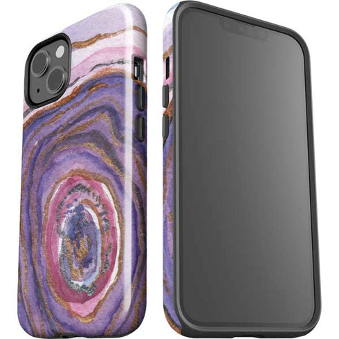Lilac Watercolor Geode iPhone 15 Impact Case