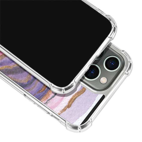 Lilac Watercolor Geode iPhone 15 Pro Clear Case