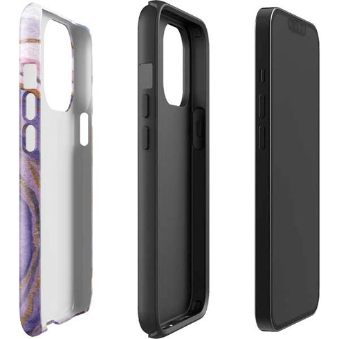 Lilac Watercolor Geode iPhone 15 Pro Impact Case