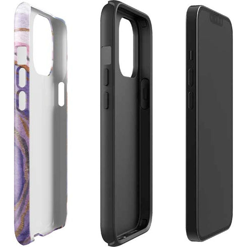 Lilac Watercolor Geode iPhone 15 Pro Max Impact Case