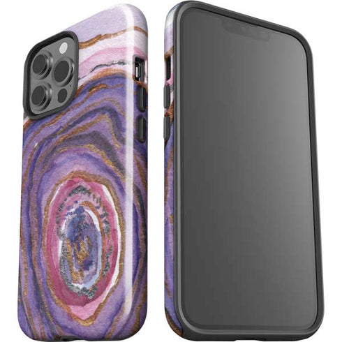 Lilac Watercolor Geode iPhone 15 Pro Max Impact Case
