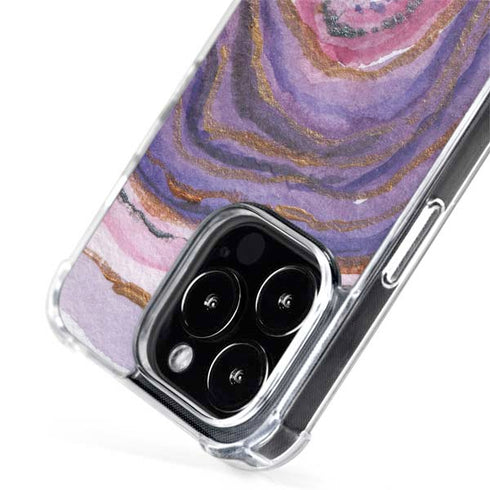 Lilac Watercolor Geode iPhone 14 Pro Max MagSafe Case