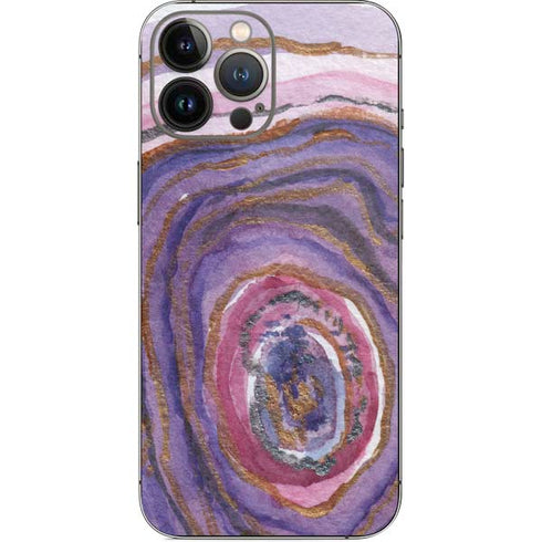 Lilac Watercolor Geode iPhone 14 Pro Max Skin