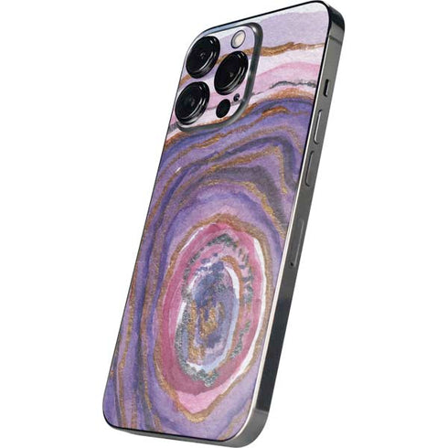 Lilac Watercolor Geode iPhone 14 Pro Max Skin