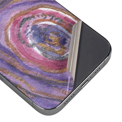 Lilac Watercolor Geode iPhone 14 Pro Max Skin
