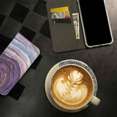 Lilac Watercolor Geode iPhone 15 Pro Folio Case
