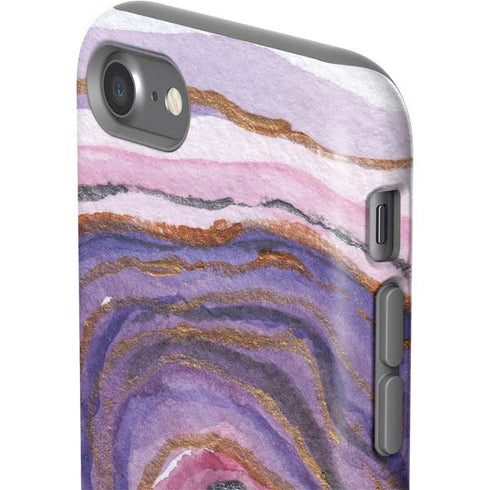 Lilac Watercolor Geode iPhone SE (2nd & 3rd Gen) Pro Case