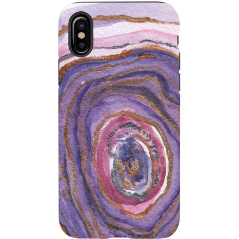Lilac Watercolor Geode iPhone X Pro Case
