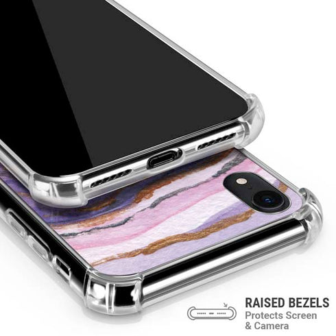 Lilac Watercolor Geode iPhone XR Clear Case