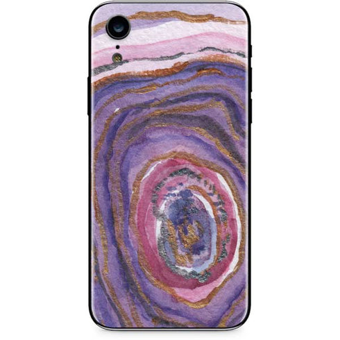 Lilac Watercolor Geode iPhone XR Skin
