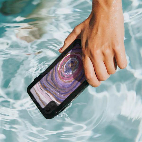 Lilac Watercolor Geode iPhone XR Waterproof Case