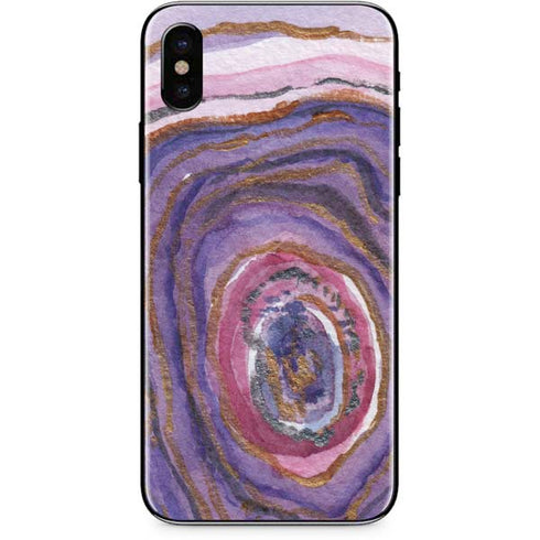 Lilac Watercolor Geode iPhone XS Max Skin