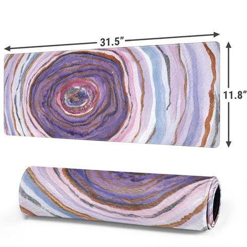 Lilac Watercolor Geode Gaming Mouse Pad