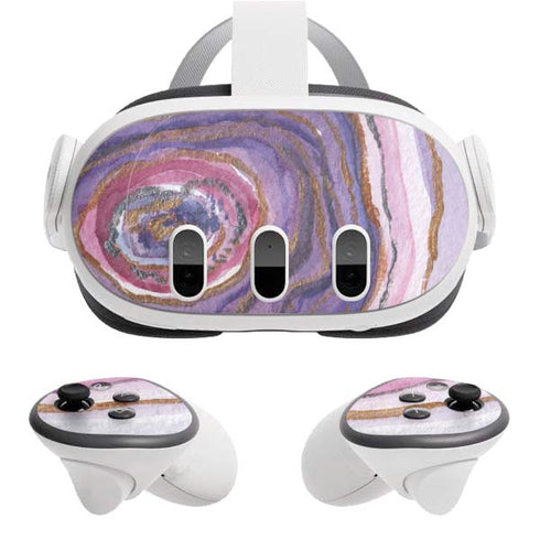 Lilac Watercolor Geode Meta Quest 3 Skin