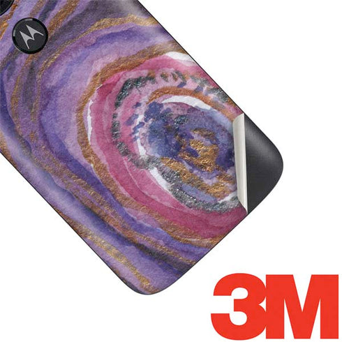 Lilac Watercolor Geode Moto E5 Play Skin
