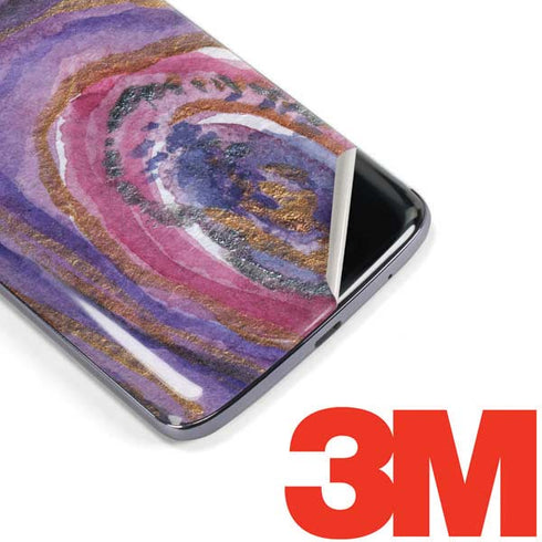 Lilac Watercolor Geode Moto E5 Plus Skin