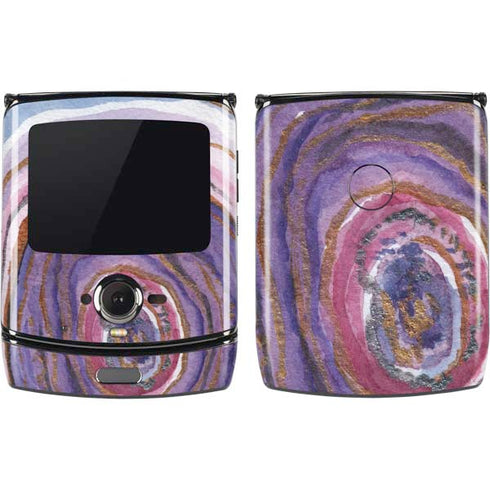 Lilac Watercolor Geode Motorola RAZR Skin
