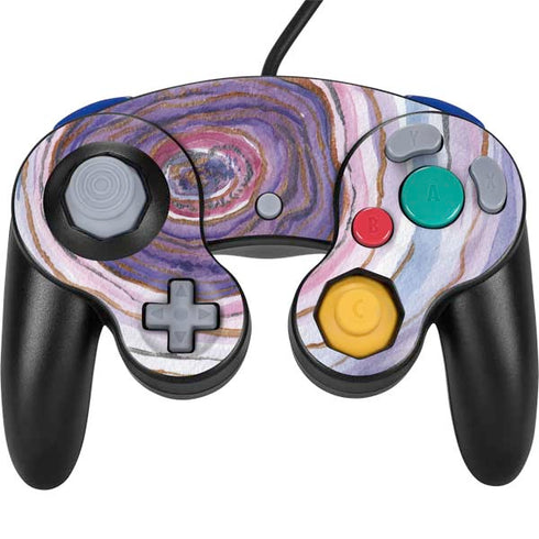 Lilac Watercolor Geode Nintendo GameCube Controller Skin