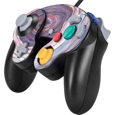 Lilac Watercolor Geode Nintendo GameCube Controller Skin