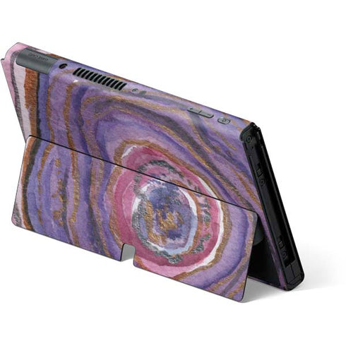 Lilac Watercolor Geode Nintendo Switch OLED (2021) Skin