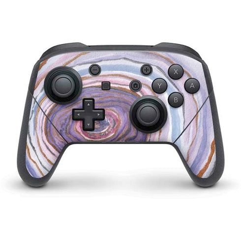 Lilac Watercolor Geode Nintendo Switch Pro Controller Skin
