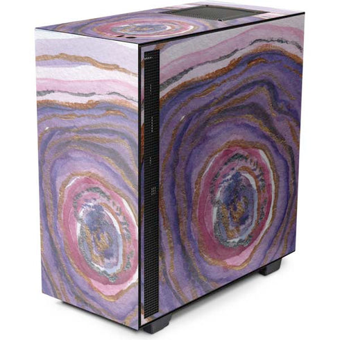 Lilac Watercolor Geode NZXT H510 Compact ATX Mid-Tower Case Skin