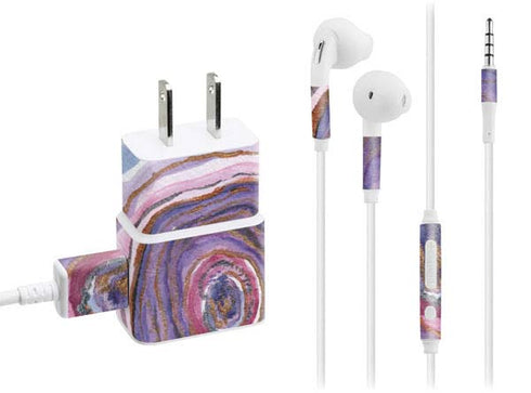 Lilac Watercolor Geode Phone Charger Skin
