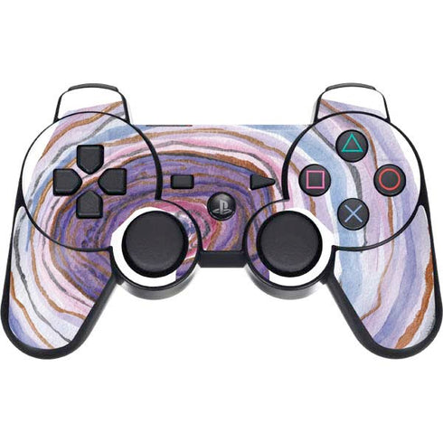 Lilac Watercolor Geode PS3 Dual Shock wireless controller Skin