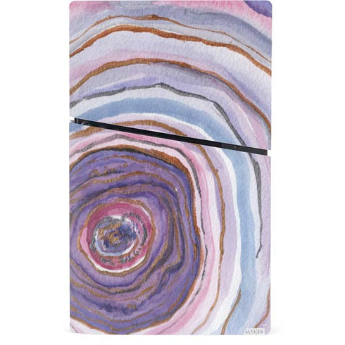 Lilac Watercolor Geode PS5 Slim Digital Edition Console Skin