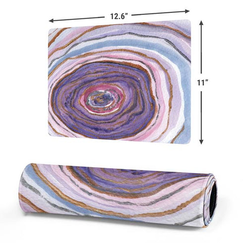 Lilac Watercolor Geode Gaming Mouse Pad