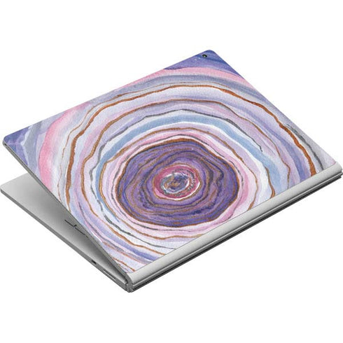 Lilac Watercolor Geode Surface Book Skin