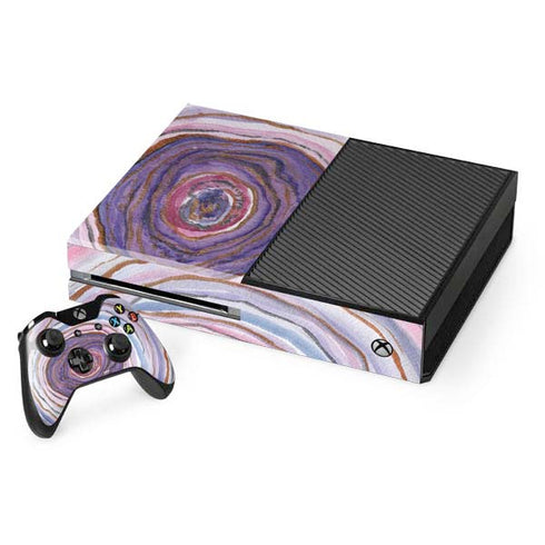 Lilac Watercolor Geode Xbox One Console and Controller Bundle Skin
