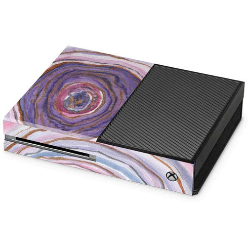 Lilac Watercolor Geode Xbox One Console Skin