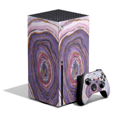 Lilac Watercolor Geode Xbox Series X Bundle Skin