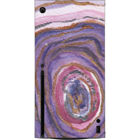 Lilac Watercolor Geode Xbox Series X Console Skin
