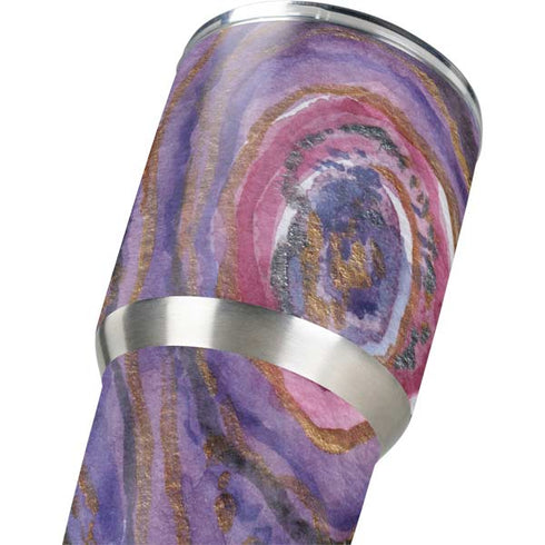 Lilac Watercolor Geode Yeti 30oz Rambler Tumbler Skin