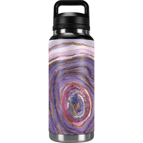 Lilac Watercolor Geode YETI Rambler 36oz Bottle Skin