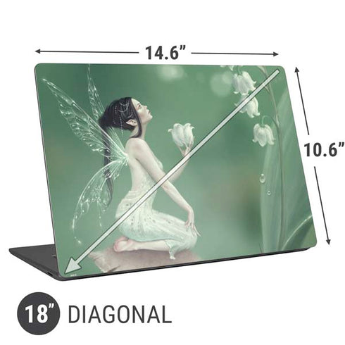 Rachel Anderson Lily of the Valley Universal Laptop 18in (14.6 x 10.6in) Skin