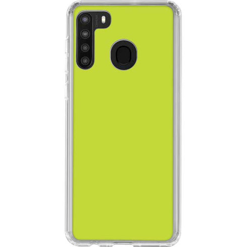 Lime Solid Galaxy A21 Clear Case