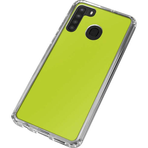 Lime Solid Galaxy A21 Clear Case