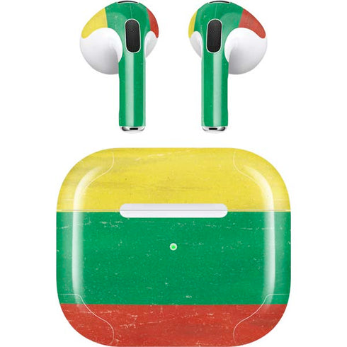 Lithuania Flag Distressed Apple AirPods (3rd Gen 2021) Skin