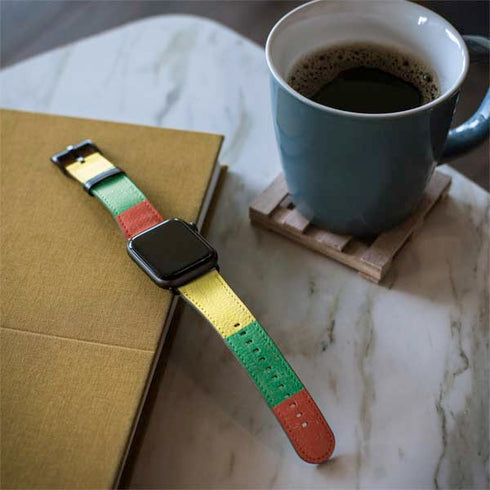 Lithuania Flag Distressed Apple Watch Band 42-44mm