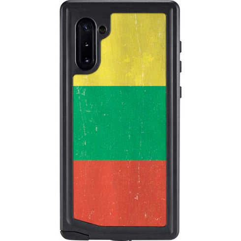 Lithuania Flag Distressed Galaxy Note 10 Waterproof Case