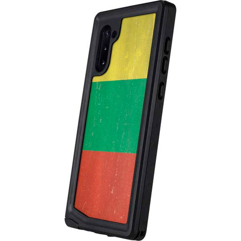 Lithuania Flag Distressed Galaxy Note 10 Waterproof Case